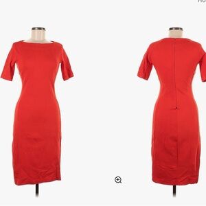 Zara red short sleeve sheath dress